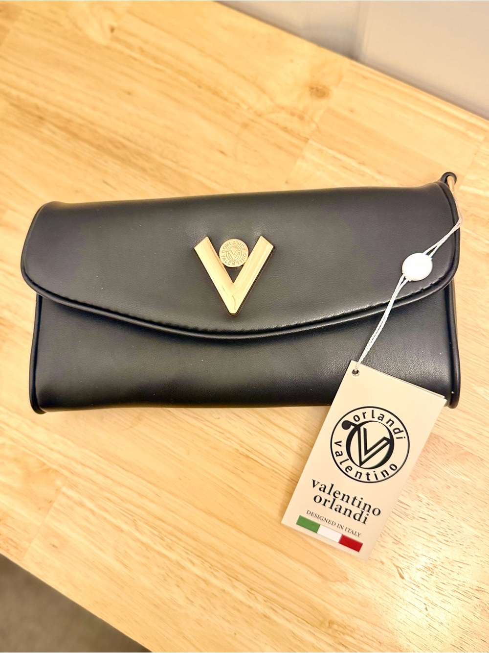 NWT Valentino Orlandi Florentine Shoulder Bag Black Gold VOSB-029 $149